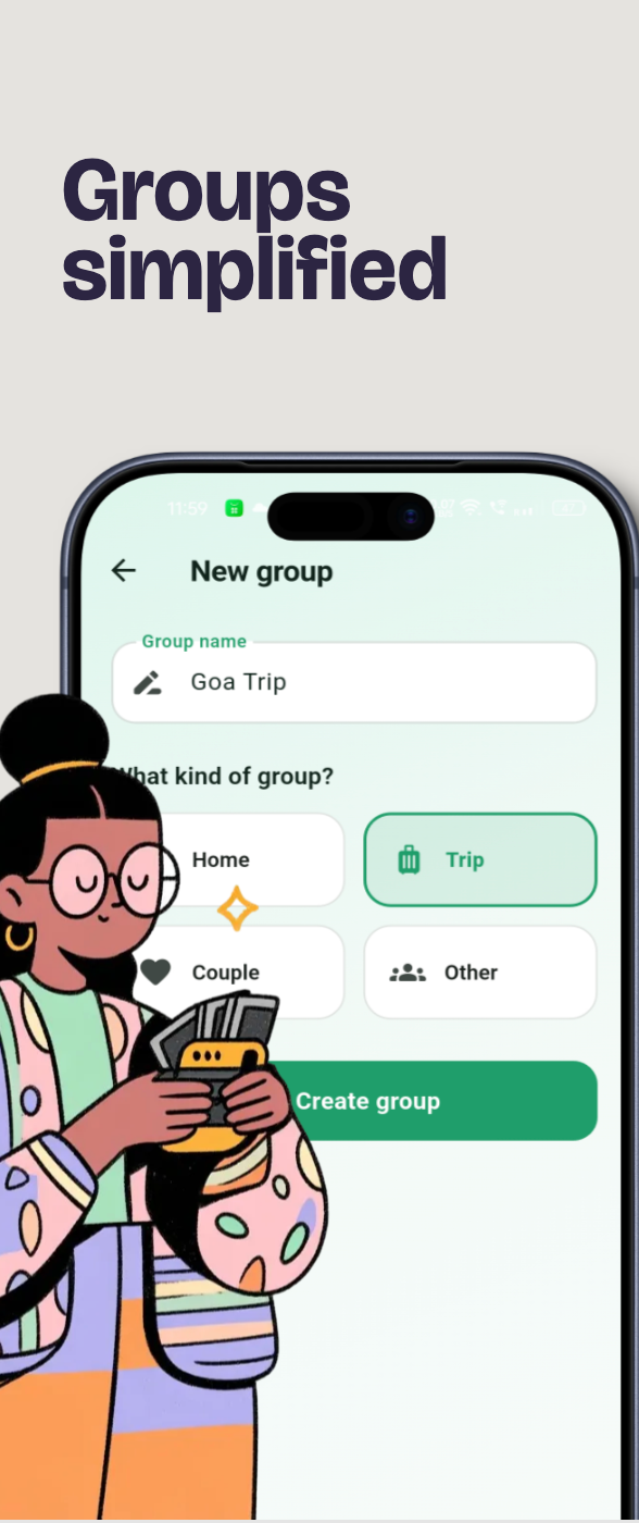 Create a group in seconds